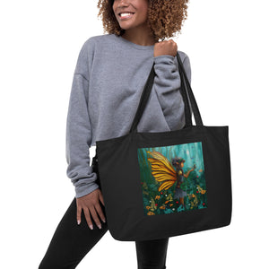 Fairy Guardian of the Forest - Large Organic Tote Bag
