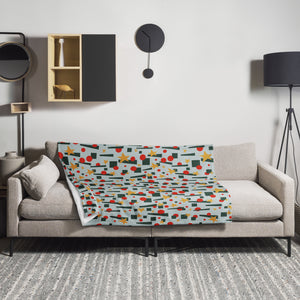 Retro Mod Holiday Throw Blanket