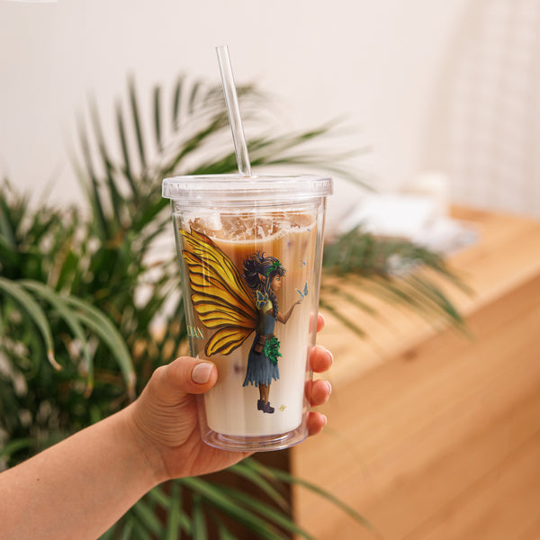 Fairy Guardian of the Forest - Clear Plastic Tumbler