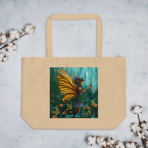 Fairy Guardian of the Forest - Large Organic Tote Bag