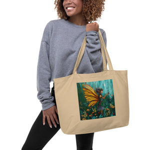 Fairy Guardian of the Forest - Large Organic Tote Bag