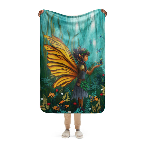 Fairy Guardian of the Forest - Sherpa Blanket