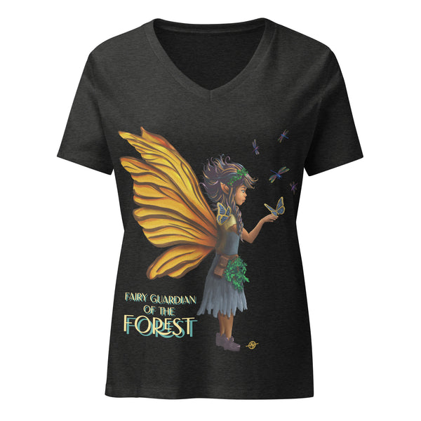 Fairy Guardian of the Forest - Women’s relaxed v-neck t-shirt