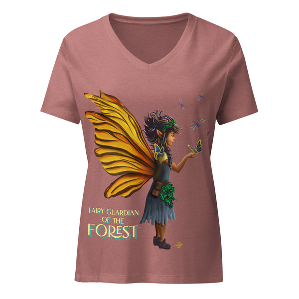 Fairy Guardian of the Forest - Women’s relaxed v-neck t-shirt