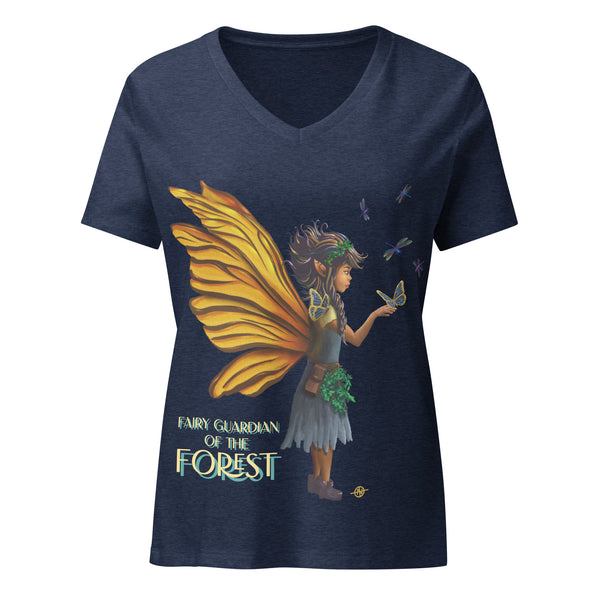 Fairy Guardian of the Forest - Women’s relaxed v-neck t-shirt