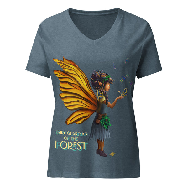 Fairy Guardian of the Forest - Women’s relaxed v-neck t-shirt