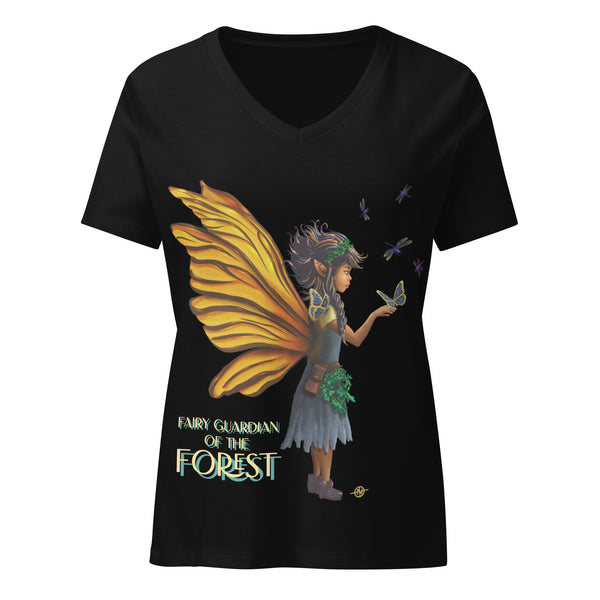 Fairy Guardian of the Forest - Women’s relaxed v-neck t-shirt