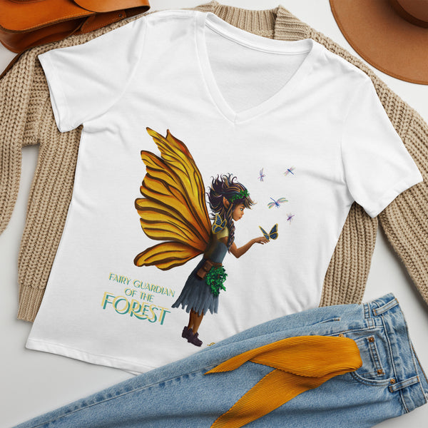 Fairy Guardian of the Forest - Women’s relaxed v-neck t-shirt